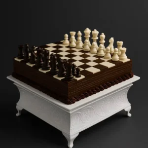 Chessboard Cake with Edible Chocolate Pieces